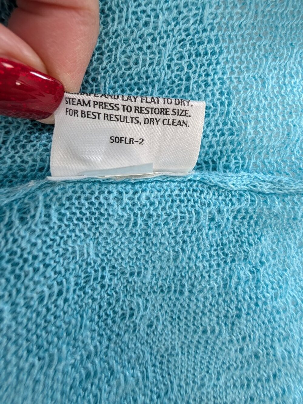 Eileen Fisher Linen Cardigan Sweater Womens Sz 2X Aqua Lightweight Long Sleeves - Picture 6 of 6